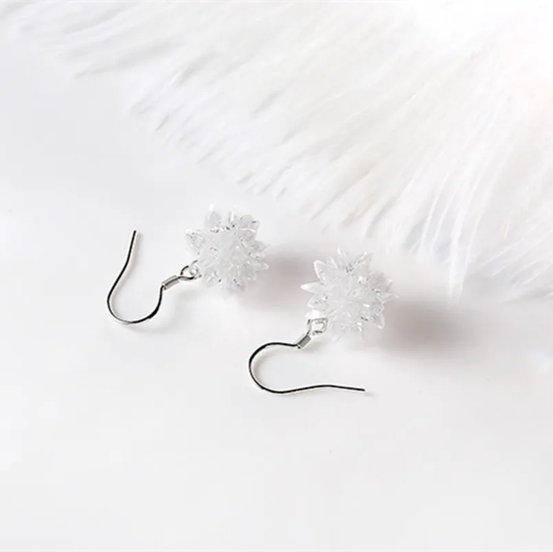 2017 новая мода высокое качество серебро 925 пробы кристалл снежинка ледяные уши