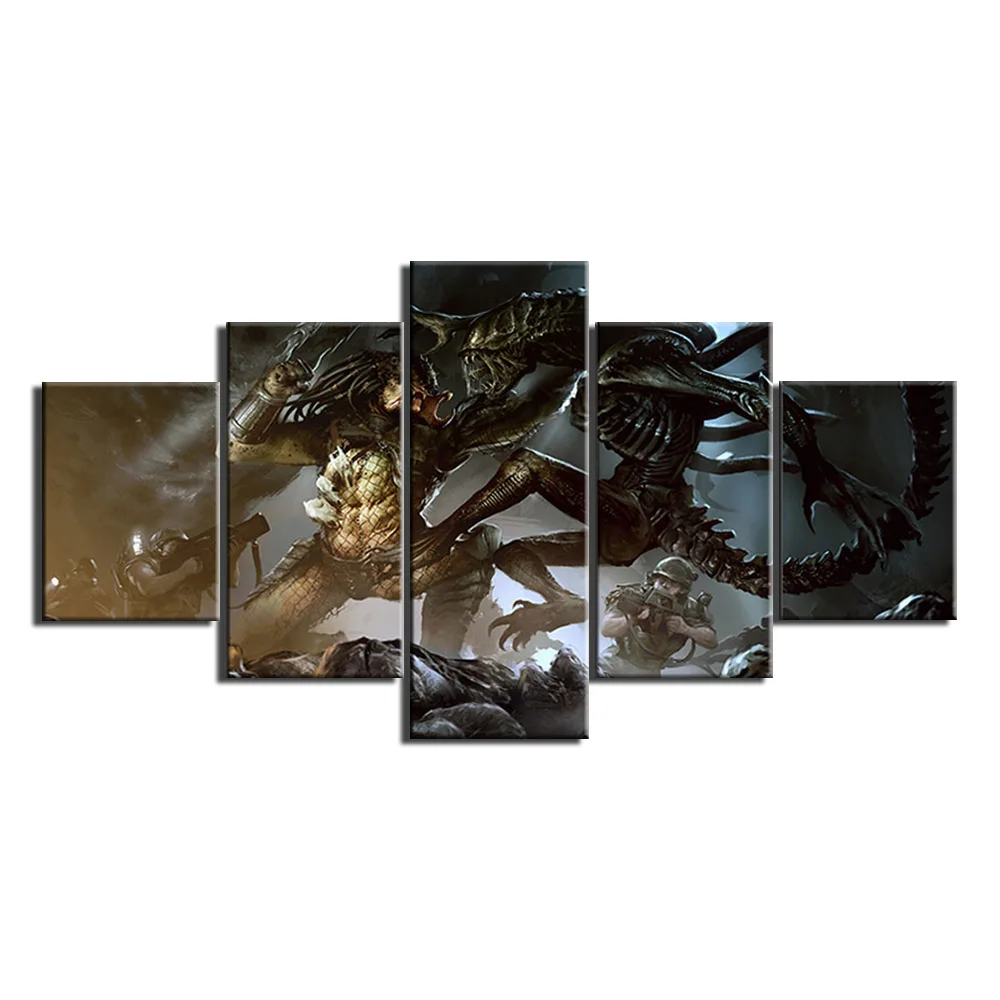 5 шт. настенные картины с изображением инопланетянина и хищника | Дом сад