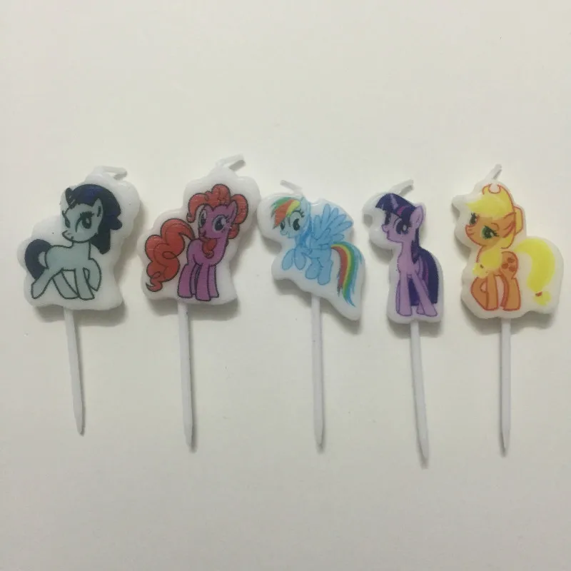 5pcs/set Cute Pony Cartoon Theme Candle Birthday Cake Party Supplies Wedding Decoration | Дом и сад