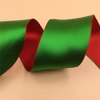 n1109 63mm x 25yards wired edge ribbon greenred two tone wired satin ribbon