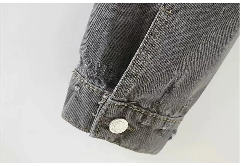 HCBLESS 2019 Denim Jackets Women inverted pocket denim jacket short Loose Spring Autumn Coat Jean | Женская одежда