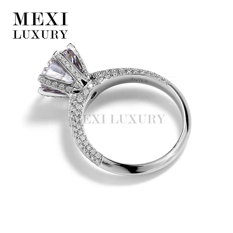 18 К белого золота Обручение кольцо с 2.0ct moissanites обручальные кольца|Кольца| |
