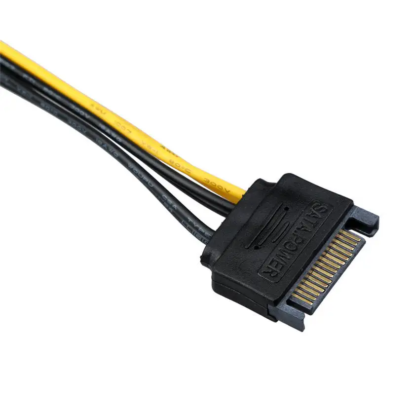 U SATA кабель питания 15 Pin к 6 PCI EXPRESS PCI-E Sata Графический конвертер адаптер видеокарта