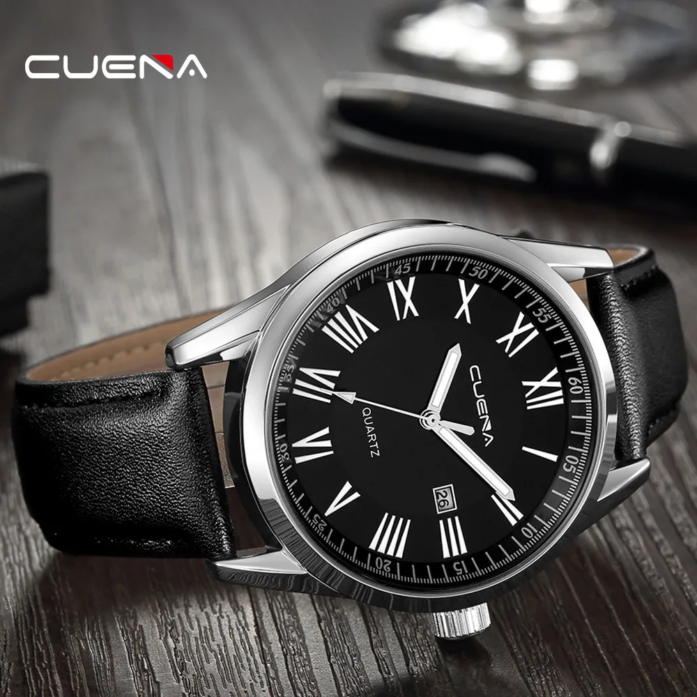 Часы наручные CUENA Мужские кварцевые Модные Аналоговые Деловые в стиле милитари с
