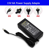led strip light power supply adapter ac 100 240v to dc 15v 6a charger transformer 220v 15v 90w converter with power cord driver