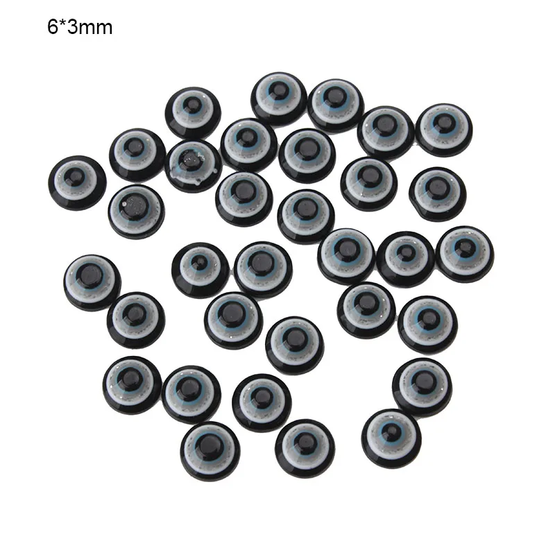 100pcs/lot 6mm Acrylic evil eye cabochon charms beads fitting women diy bracelet necklace jewelry accessories findings | Украшения и