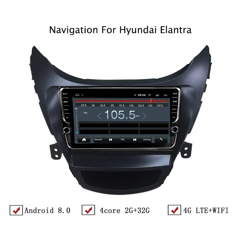 9" Android 6.0/8.0/8.1 Car DVD GPS Navigation For Hyundai Elantra 2011 2012 2013 2014 Radio Head Unit | Автомобили и