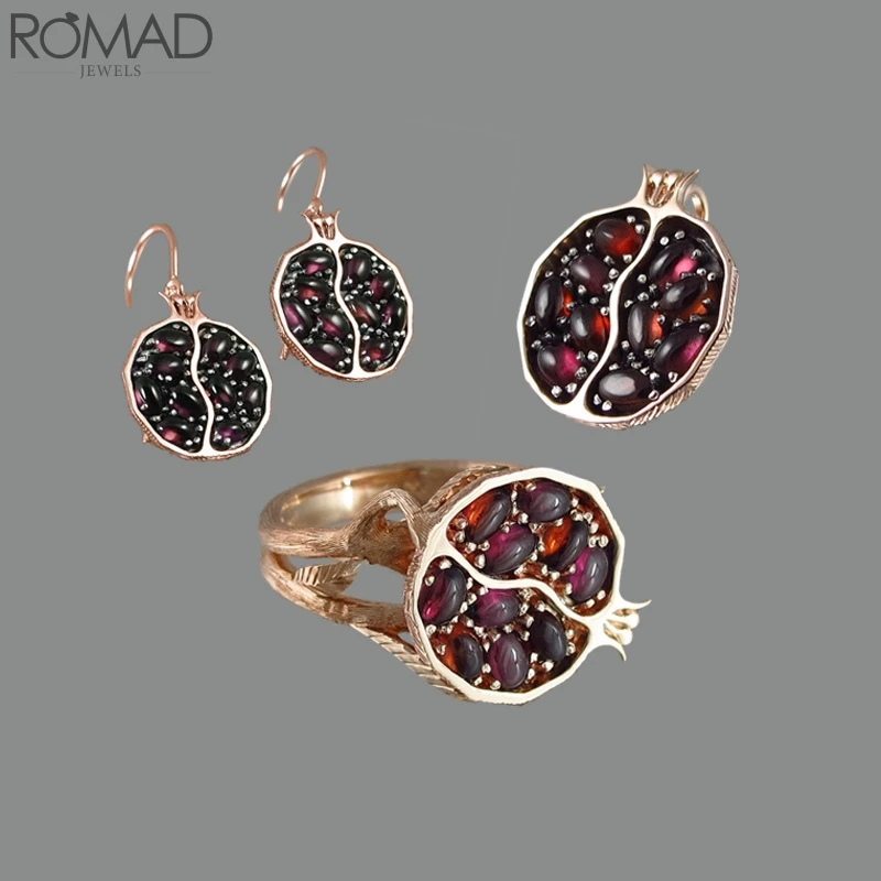 ROMAD винтажные кольца с красным камнем для женщин свадебное кольцо кристаллами