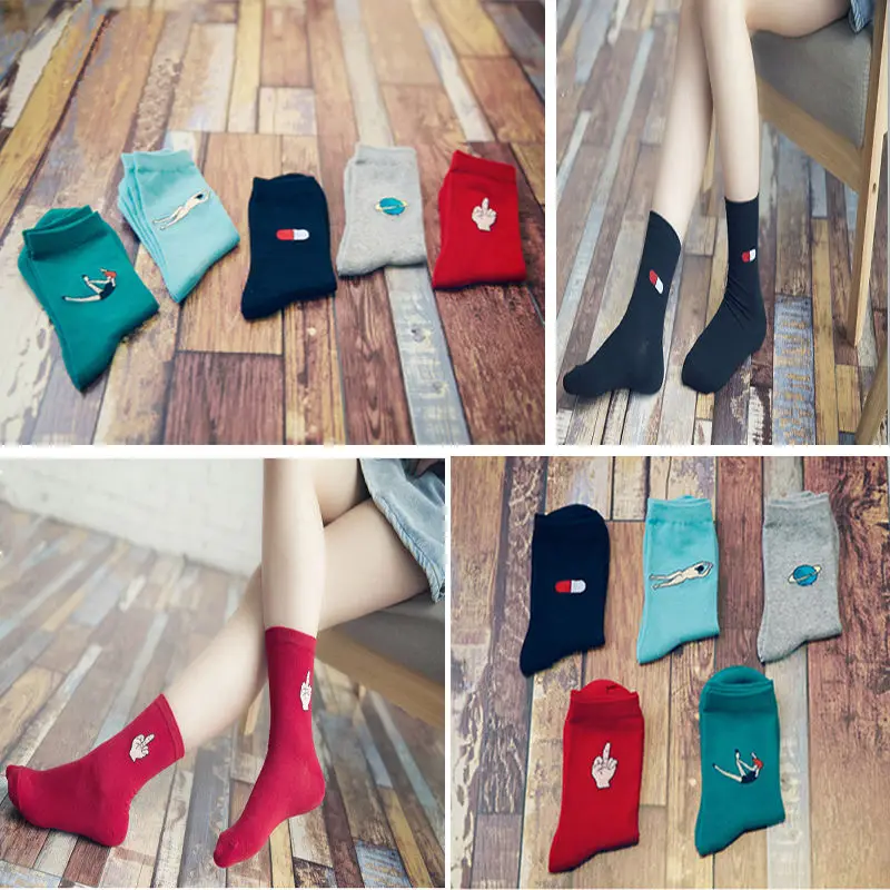 Fashion Harajuku Candy Color Casual Cute Cartoon Pattern Warm Socks Comfortable High Quality For Women Girl| |