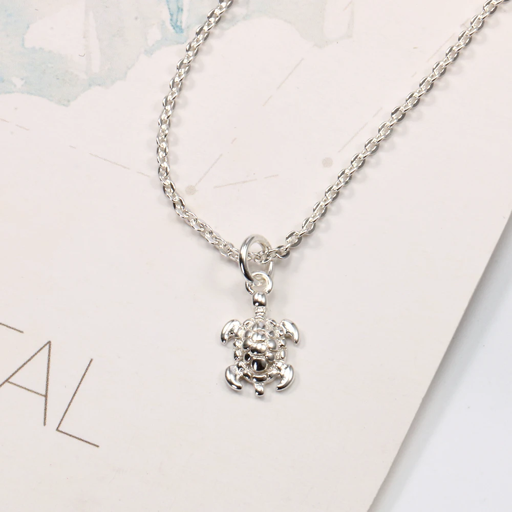 3UM Sea Turtle Necklace Small Cute Animal Tortoise Brass Life Pet Charm Jewelry gold rosegold silver color | Украшения и