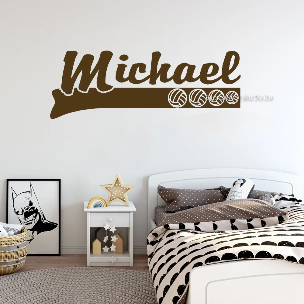 60 см в ширину волейбольные мячи пользовательское имя Искусство Мальчик Наклейка