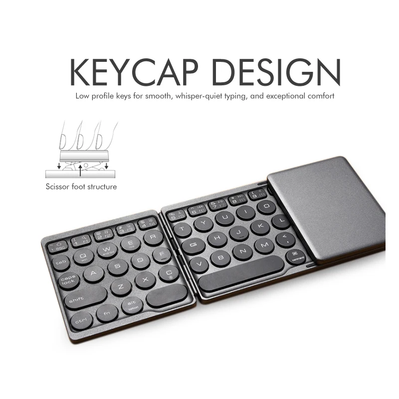 Mini Bluetooth Keyboard with Trackpad Folded Case for Tablets and Smartphone Work iOS Android Windows | Компьютеры и офис