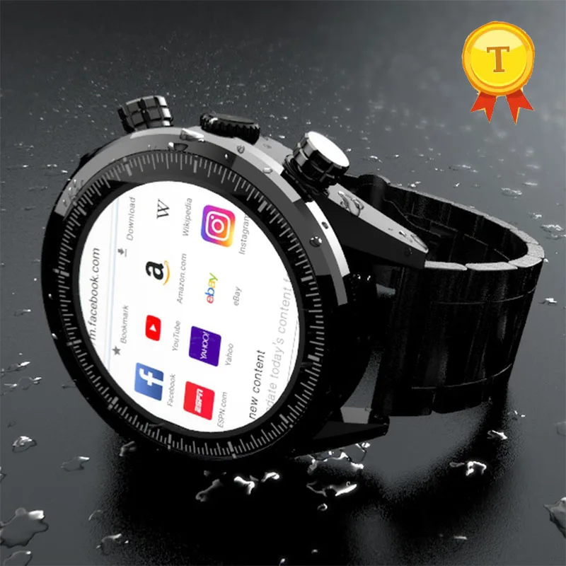 Нержавеющая сталь 4g Смарт часы Android 7 1 телефон LTE 4G сердечного ритма 3 ГБ + 32 Гб HD