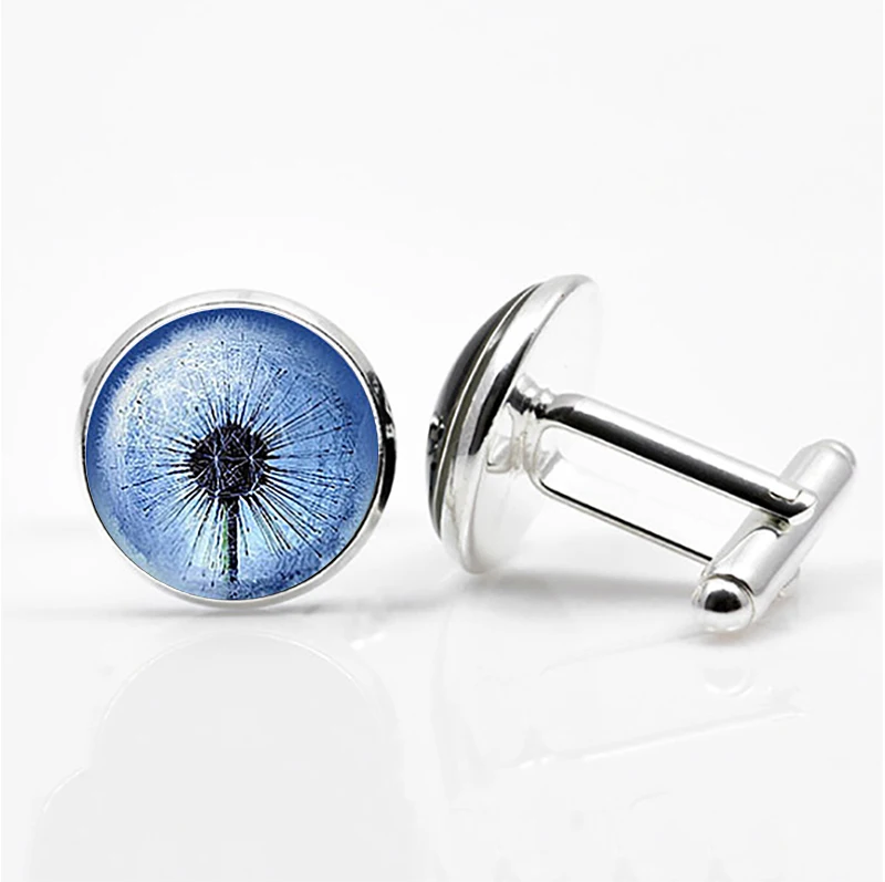 Мужские Запонки серебристого цвета со стеклянным куполом|brand cuff links|cuff linksbrand cufflinks