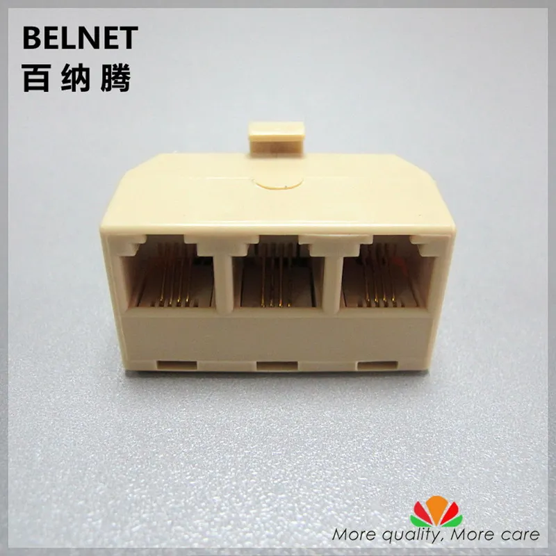 RJ11 телефон Splitter один в три выхода 4 через голову телефонный адаптер рога