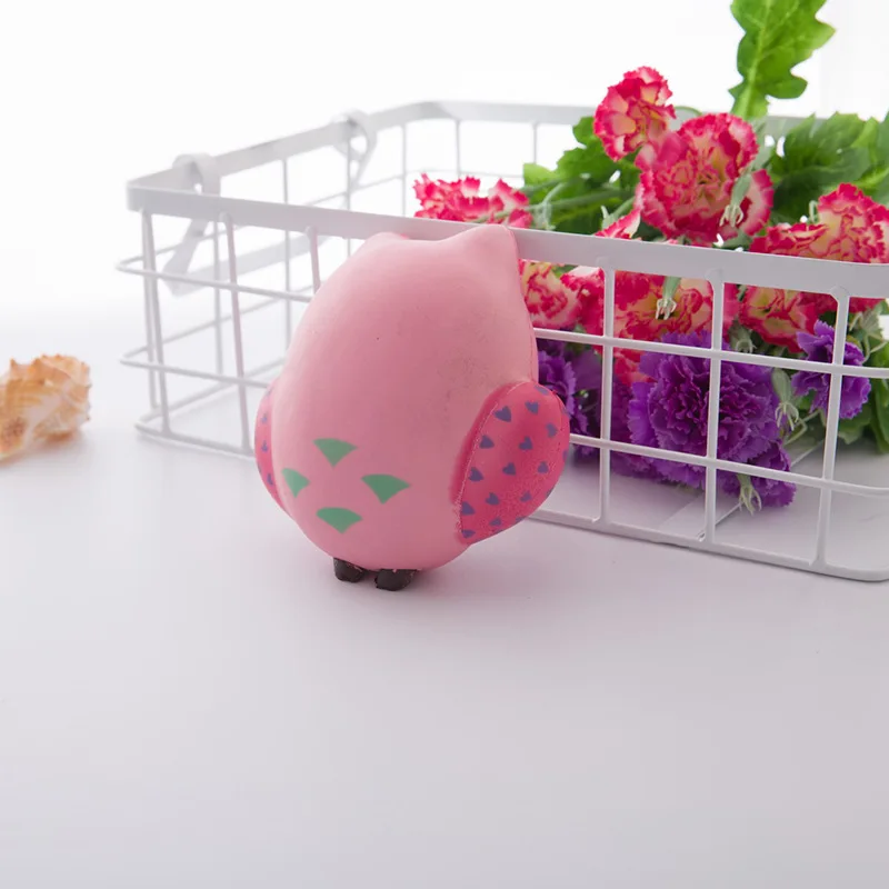 Squishy Kawaii милые розовые Сова из мягкой искусственной jumbo замедлить рост телефон