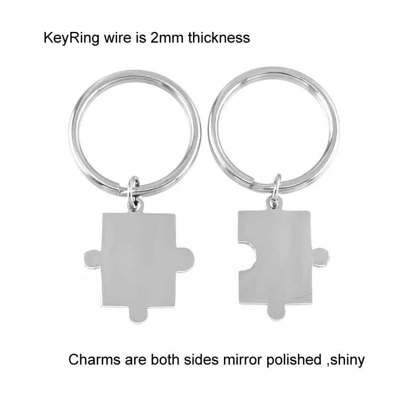 Металлический держатель для ключей Pendan пара пазлов брелок из нержавеющей стали