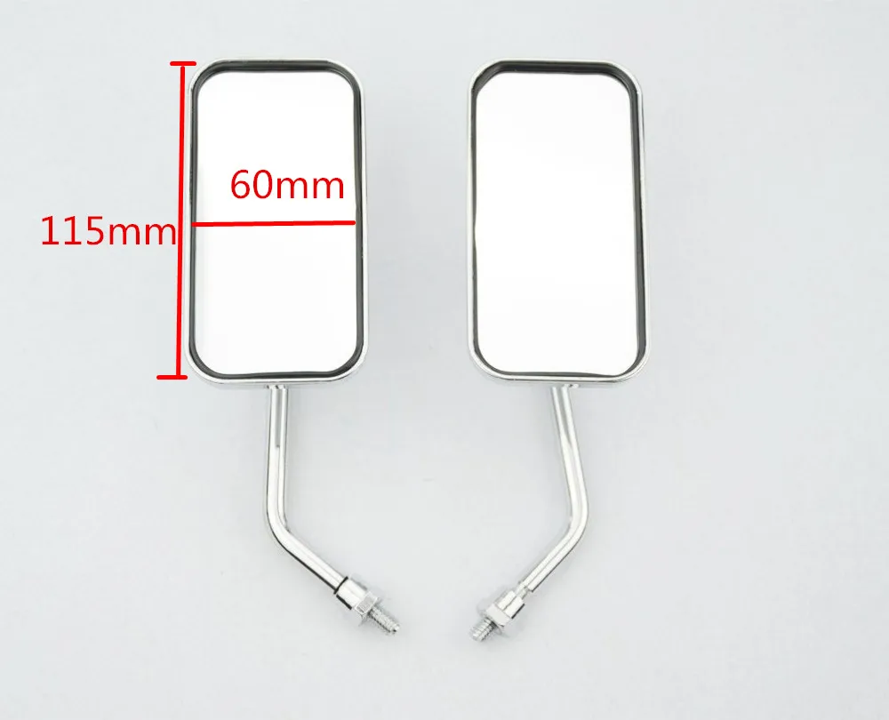 GOOFIT Square L Gloss Chrome 8 мм зеркало заднего вида для мопеда скутера уличного велосипеда