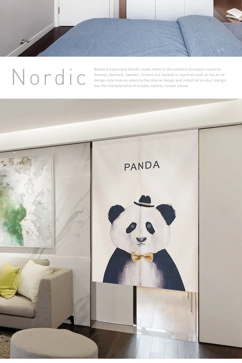 Nordic мультфильм Животные лиса льняная дверь шторы Норен кухня спальня s дома оформление входа Настраиваемые