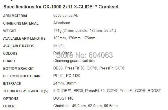 Для sram GX 1000 шатуны GXP 2*11S MTB велосипедная цепь 22S