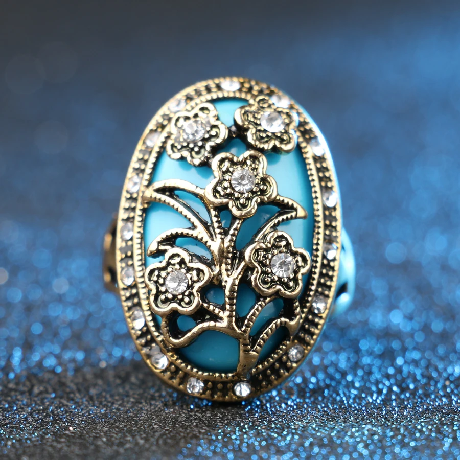 Женское Винтажное кольцо с цветочным принтом 2015|flower ring|designer ringfashion rings |