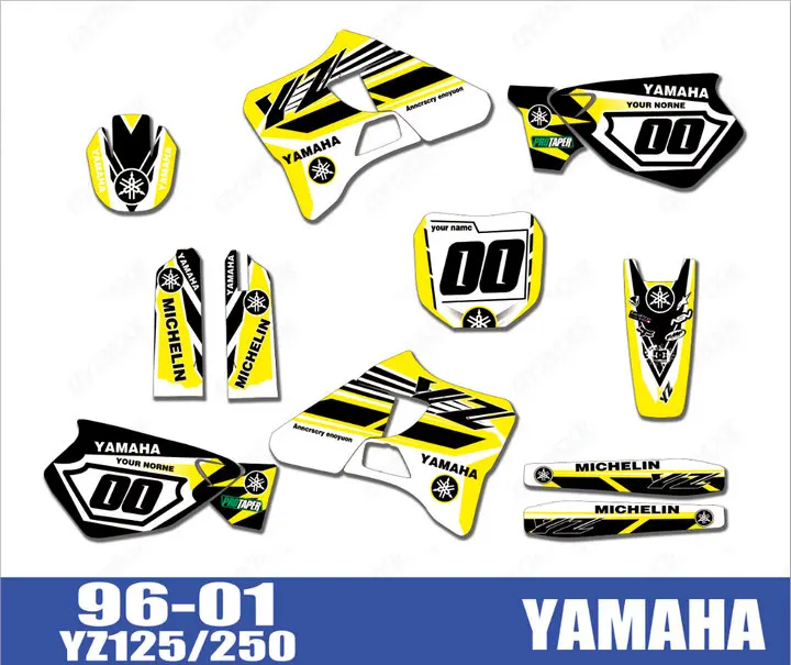 Графические Наклейки для мотоцикла и велосипеда деколи фона Yamaha YZ125 YZ250 YZ 125 250 1996 97
