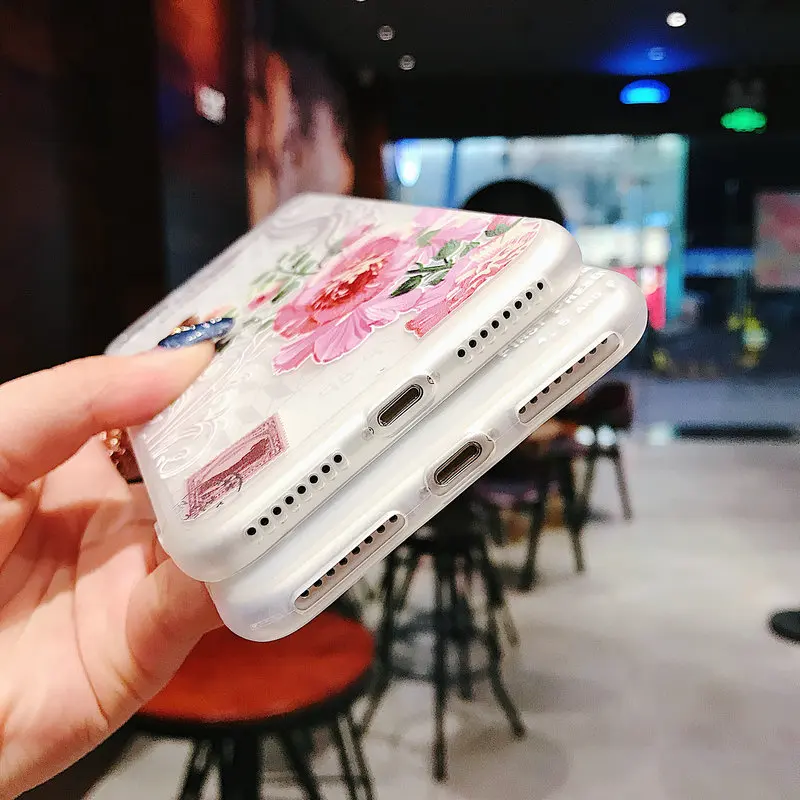 Caseme для iPhone X Xs полный цветок живопись мягкая ТПУ задняя крышка 6 6S 7 8 плюс