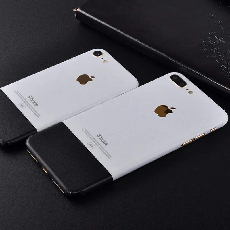 0,25 мм белый и черный Задний виниловый защитный чехол-накладка для iphone 7/7 Plus/8/8 Plus/X