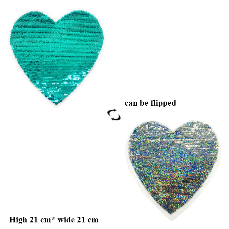 Блестки с обратимым изменением сердца пришитые нашивки для одежды детская