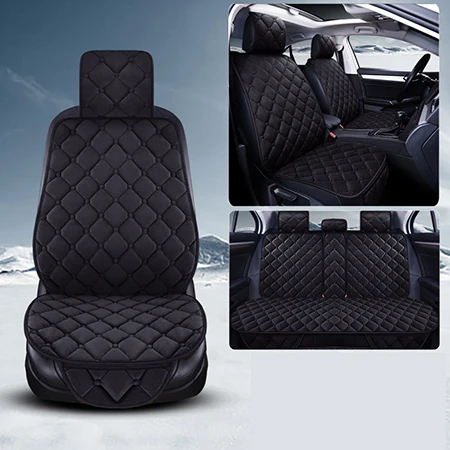 Black Плюшевый универсальный чехол для автомобильных сидений для Volkswagen vw passat polo golf tiguan jetta touareg авто аксессуары стиль - Название цвета: Black