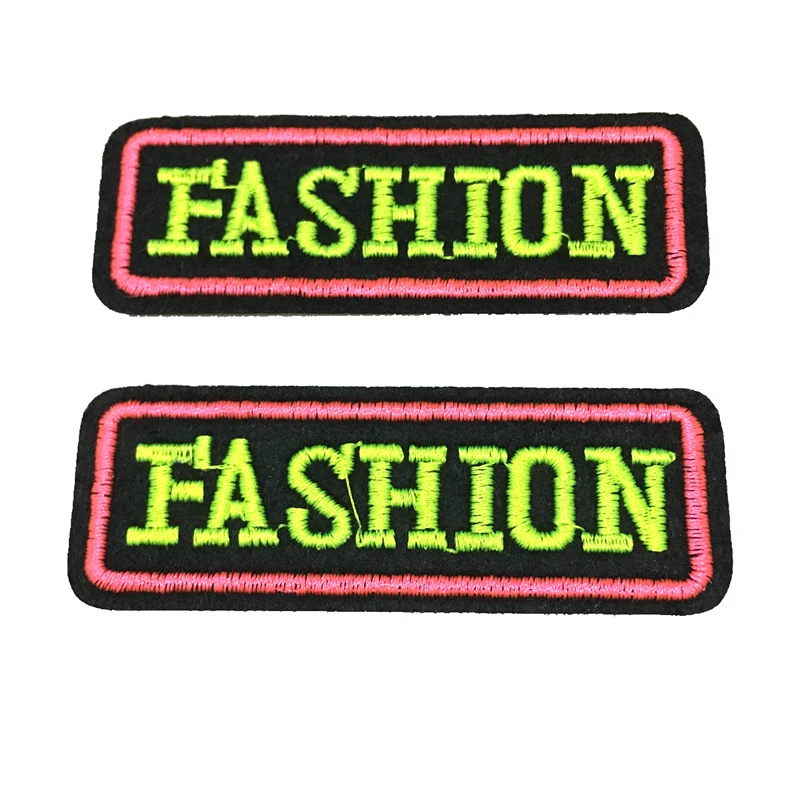 10 шт. розовые и неоновые зеленые модные вышитые термоклейкие нашивки для одежды