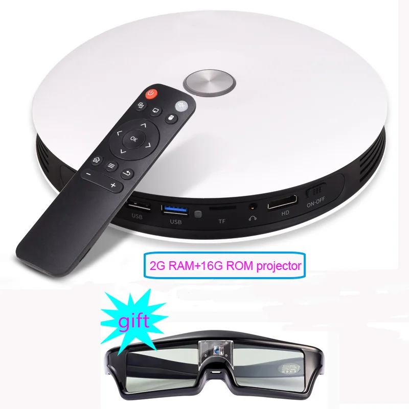 Smartldea M18 Мини Смарт реальный 3D проектор 12000 мАч батарея Android6.0 DLP HD 1080P домашний проектор поддержка Miracast Airplay AC3 - Цвет: 2G RAM 16G ROM