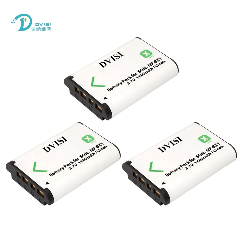 3 шт./компл. NP-BX1 NP BX1 батарейки для камеры с двойным USB-зарядным устройством Sony
