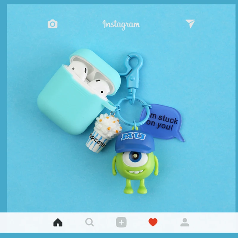 Силиконовые аксессуары для наушников Airpods, чехол с мультяшными монстрами, Университетский брелок для Apple Airpods, Bluetooth, коробка для наушников