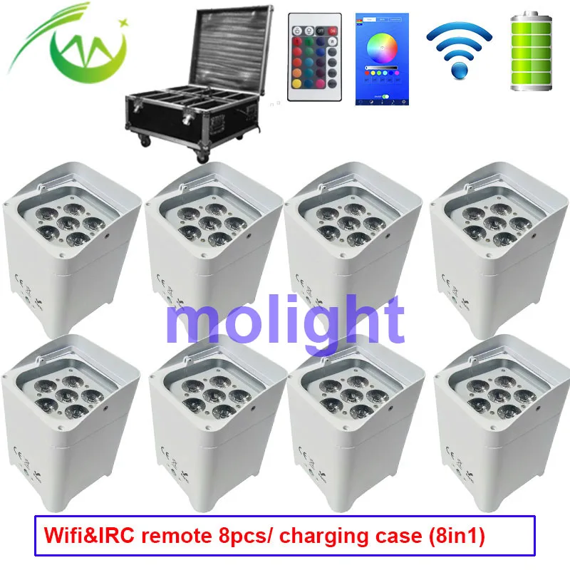 RGBWAUV Par беспроводной dmx Свадьба Uplights Wifi &amp IRC дистанционный DMX512 батарея
