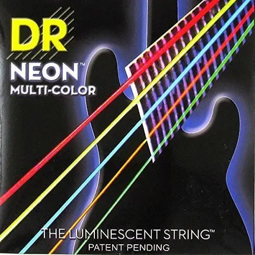 

DR K3 Hi-def Neon Multicolor Luminescent Bass Guitar Strings, Light 40-100 or Medium 45-105 or 5-strings 45-125