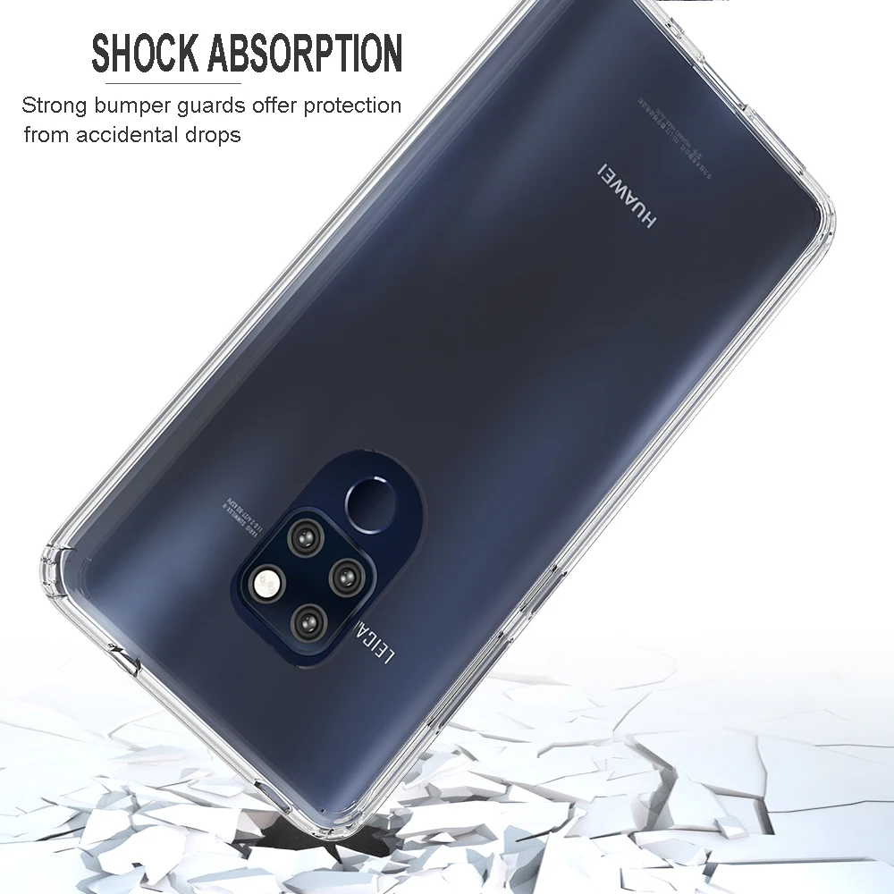 Для huawei mate 30 Pro Чехол 20 X Lite P20 P30 nova 5 ударопрочный Прозрачный Жесткий Тонкий чехол для телефона