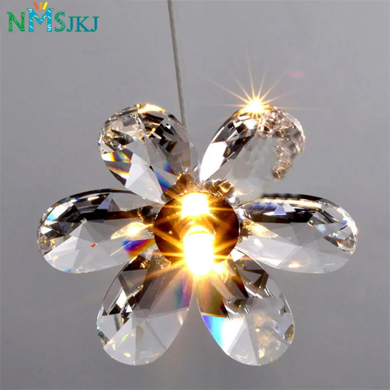 DIY Мини Современные цветочные хрустальные подвесные светильники Подвесная лампа