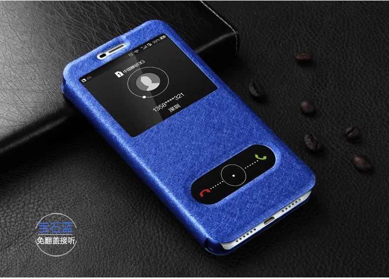 100 шт./лот Быстрый просмотр открытое окно флип чехол кожаный для huawei maimang 4 D199 G7 Plus G8