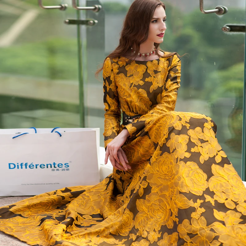 Новинка Осень 2018 дизайнерское Макси платье вечерние платья женское с длинным