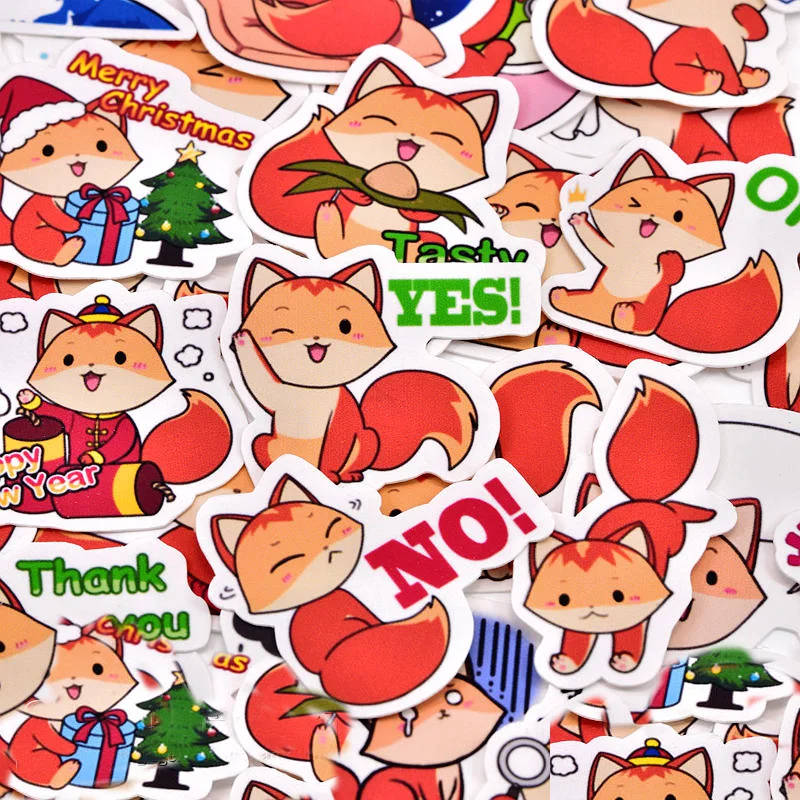 40pcs kawaii Cute fox stickers Decoration Adhesive Stickers for the diary Stickers Diary notebook Scrapbook Stationery Stickers (art.: 7afd49eba) - 7afd49eba