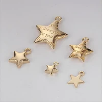 20pcslot alloy gold color plated brass star charms pendants diy handmade jewelry findings necklace earrings accessories z1011