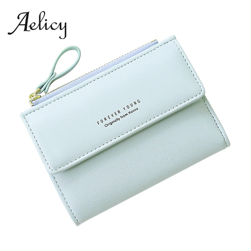 Aelicy, женский простой короткий кошелек, мини, из искусственной кожи, клатч, для карт, для денег, маленький, двойной, на застежке, квадратный, для монет, кошелек, женский