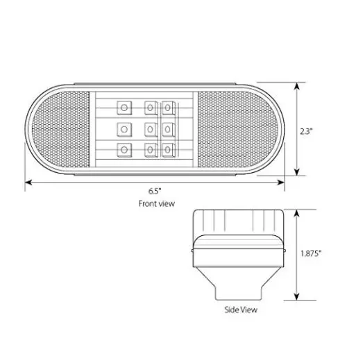 

KEYECU 2pcs Direct Replacement 6" Oval Side 15Led Marker/Turn/Clearance Light Kit & Reflector for Trailer