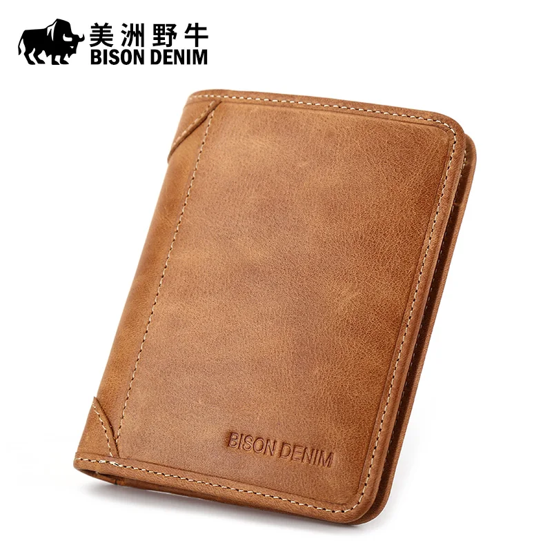 известных брендов BISON DENIM мужской кошелёк бумажник портмоне мужское натуральная