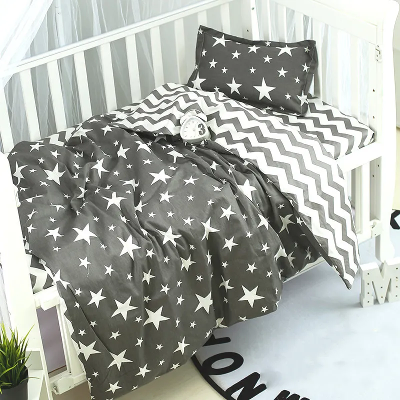 

5pcs/set Baby Bedclothes Include Sheet Quilt Pillow With Filling Cotton Bedding Set For Baby Girl Boy Toddler Crib Bed Linens