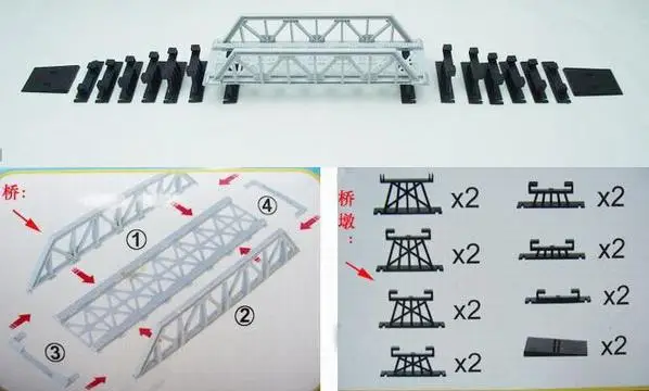 QL003 1 компл. Модель железнодорожной железной дороги Truss балка Мост Аксессуары для