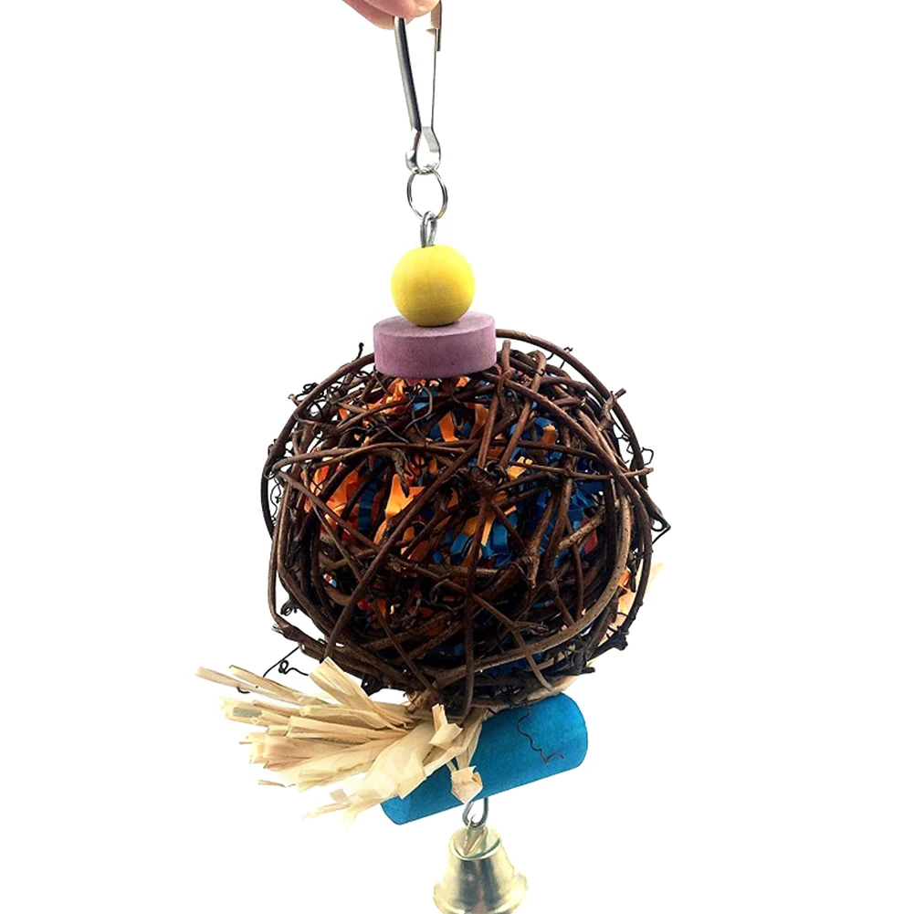 Preening фуражная бумага полоски попугай ротанга мяч скрыть безопасный Санитарная