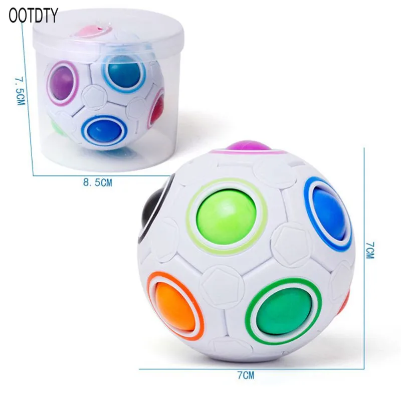 

OOTDTY Magic Ball Toy Fidget Rainbow Puzzle Magic Ball For Concentration Kids Gift