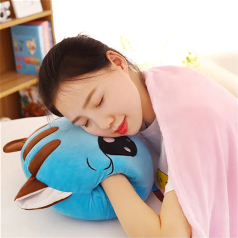 Cartoon flannel cute cat cushion blanket living room sofa car pillow is foldable air conditioning travel household items | Дом и сад